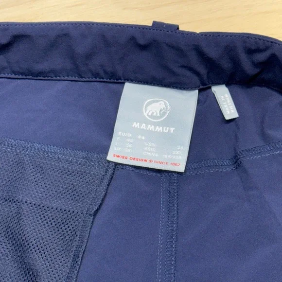 Mammut Runbold Men's Hiking Pants US 38 EU 54 Navy Technical Outdoor UPF 50+ NWT